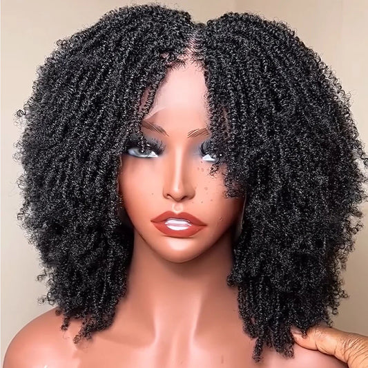 Full HD Lace Knotless Mini Twist Locs Bohemian Invisi Drawstring Wig