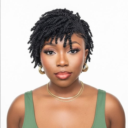 Full Lace Twist-out Afro Kinky Cornrow Invisi Drawstring Glueless Wig