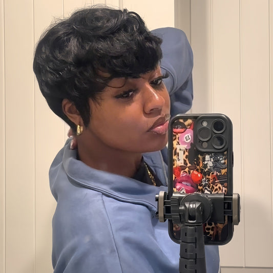 Short Pixie Cut Curly Glueless Human Hair Wig With Bangs