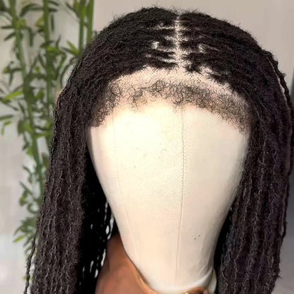 Full Lace Long Twisted Sisterlocs Braids Bohemian Invisi Drawstring Wig