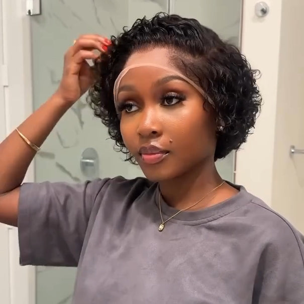 Full Lace Natural Hairline Wavy Curls Human Hair Wig