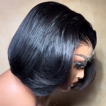 Natural Realistic Layered Pre-plucked hairline Lace Closure Wig