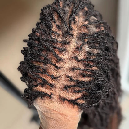 Full Lace Long Twisted Sisterlocs Braids Bohemian Invisi Drawstring Wig