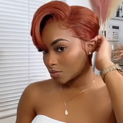 Boss Lady Ginger Short Layered Pixie Cuts Lace Wig