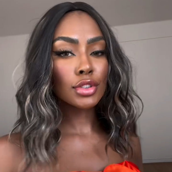 Sassy Vibe Dark With Blonde Highlight Curly Lace Wig