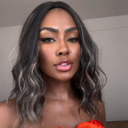 Sassy Vibe Dark With Blonde Highlight Curly Lace Wig