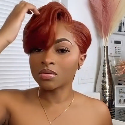Boss Lady Ginger Short Layered Pixie Cuts Lace Wig