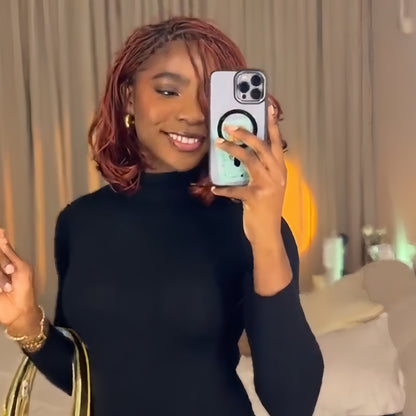 Ginger Boho Curls Knotless Braided Invisi Drawstring Synthetic Short bob Wig