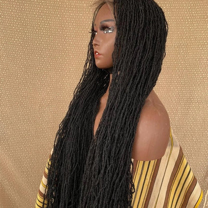 Full Lace Long Twisted Sisterlocs Braids Bohemian Invisi Drawstring Wig