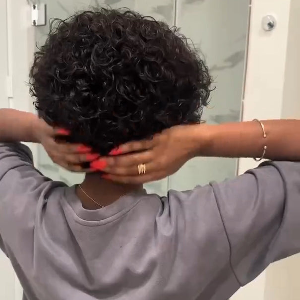 Full Lace Natural Hairline Wavy Curls Human Hair Wig