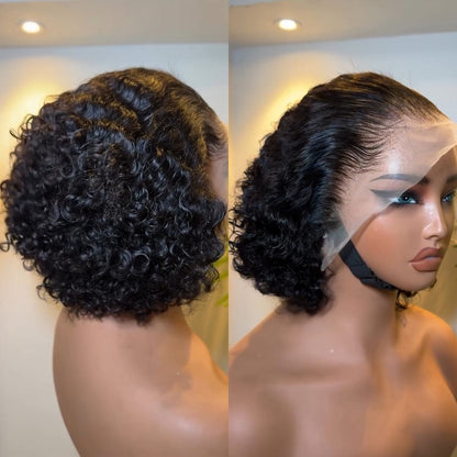 Full Lace Natural Hairline Wavy Curls Human Hair Wig