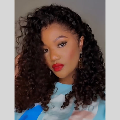 Natural Realistic Pre-plucked hairline Lace Frontal Curly Wig