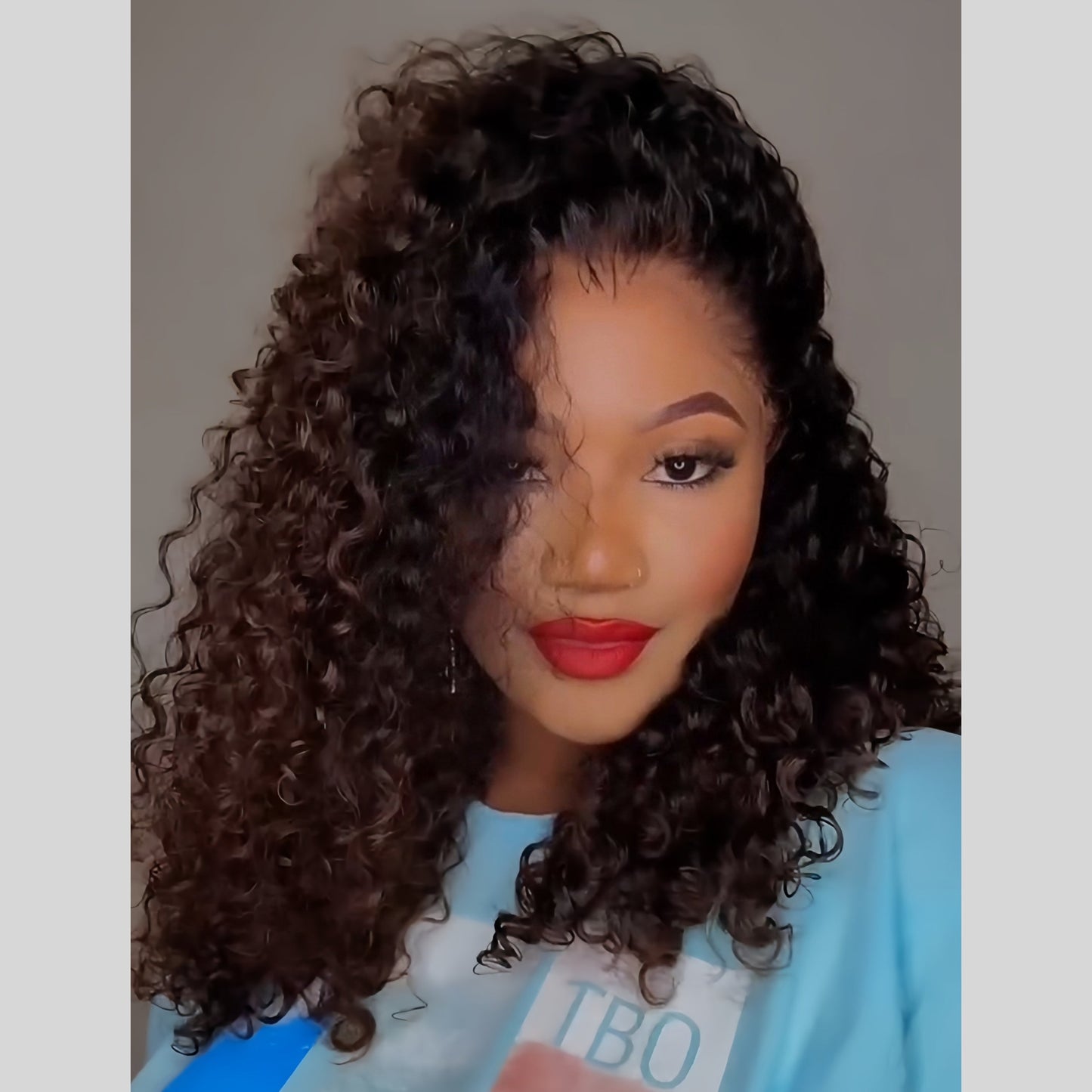 Natural Realistic Pre-plucked hairline Lace Frontal Curly Wig