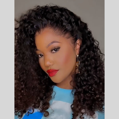 Natural Realistic Pre-plucked hairline Lace Frontal Curly Wig