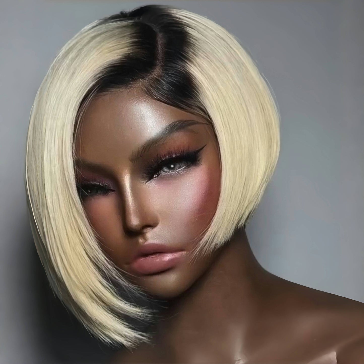 613 Blonde With Dark Roots Side Parted Lace Frontal Wig