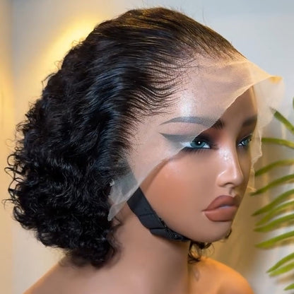 Full Lace Natural Hairline Wavy Curls Human Hair Wig