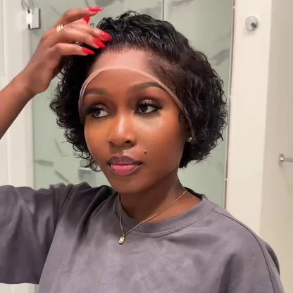 Glueless Short Curly Pixie Cut Lace Wig