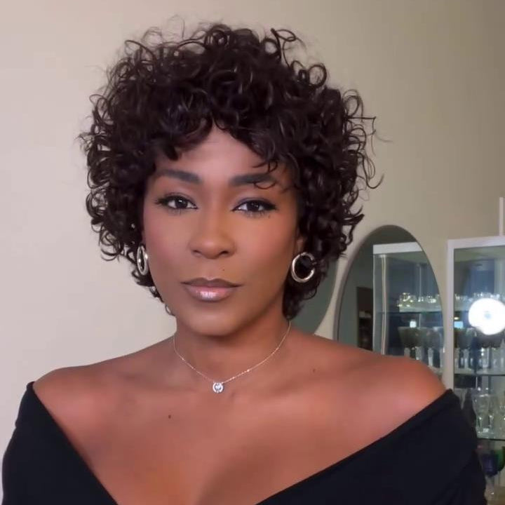Put On & Go Short Curly Pixie Bob Wig 100% Human Hair