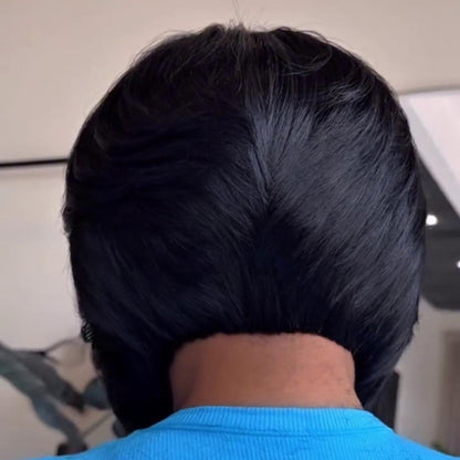 Middle Part Layered Short Cut 5×5 Lace Closure Wig