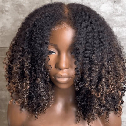 Luxurious Curls HD Lace Closure With 4C Kinky Edges Pre-cut Glueless Wig