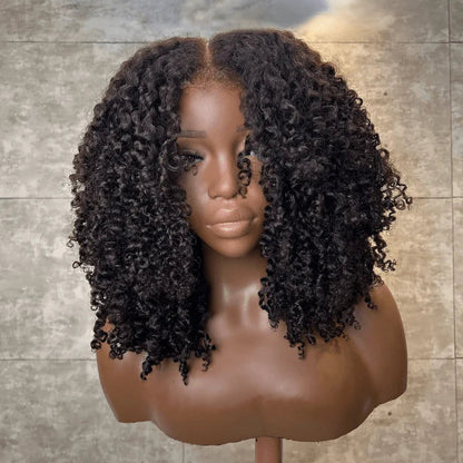 Luxurious Curls HD Lace Closure With 4C Kinky Edges Pre-cut Glueless Wig