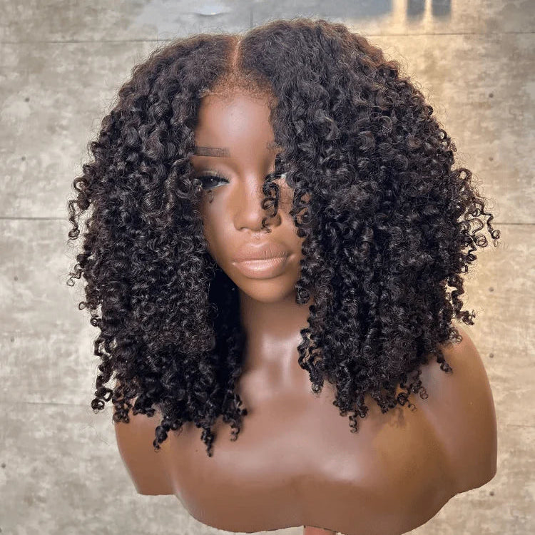 Luxurious Curls HD Lace Closure With 4C Kinky Edges Pre-cut Glueless Wig