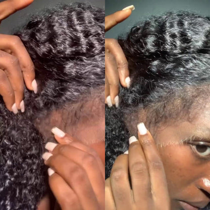 Ventilated Curly 13×4 Lace Frontal With Kinky Edges Wig