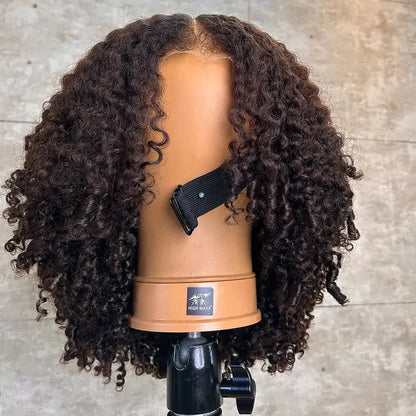 Luxurious Curls HD Lace Closure With 4C Kinky Edges Pre-cut Glueless Wig