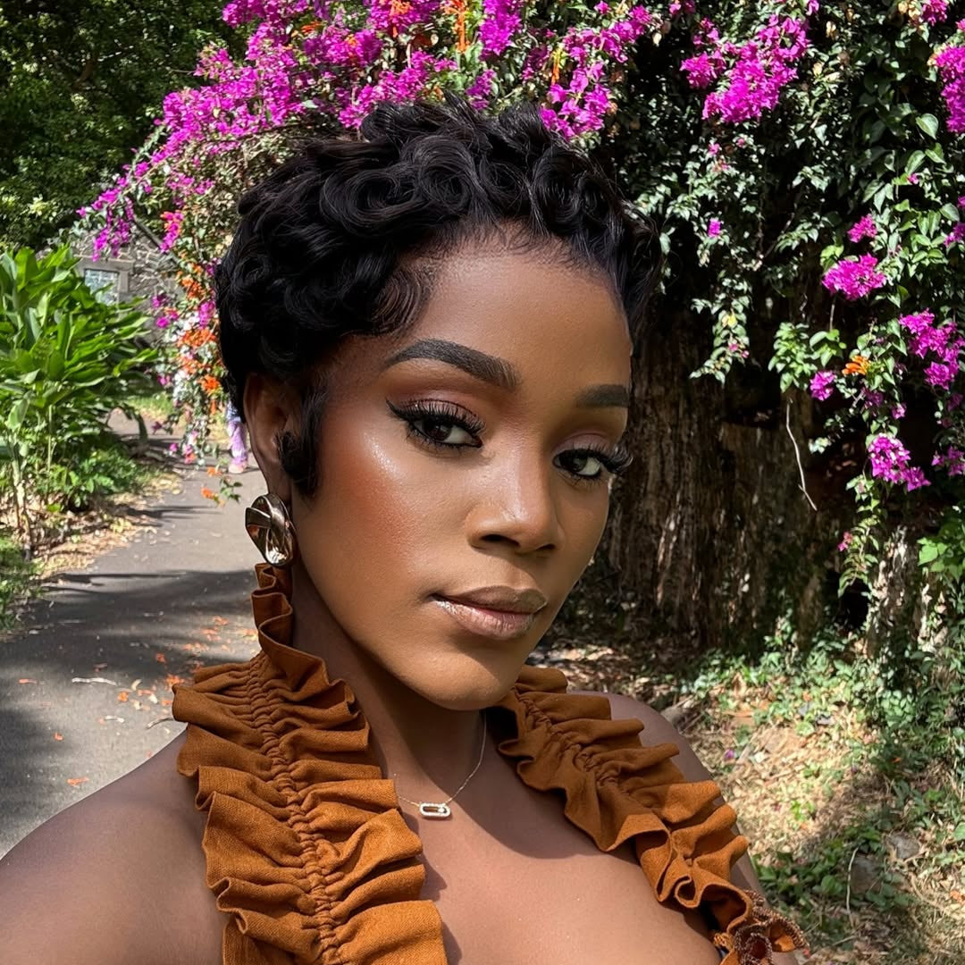 Short Pixie Finger Wave Glueless 13×6 Lace Frontal Wig