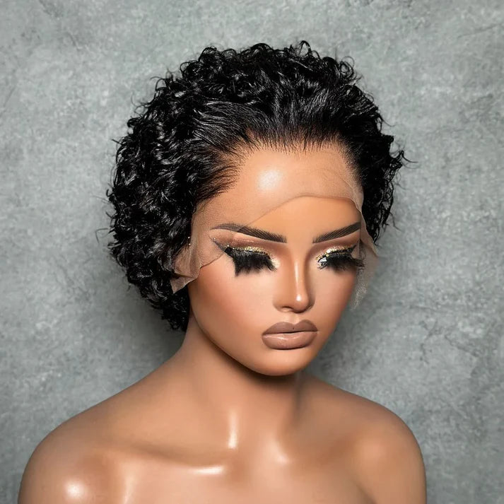 Glueless Short Curly Pixie Cut Lace Wig