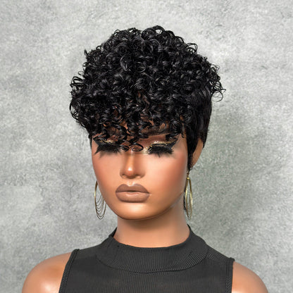 Urban Edge Wave Pixie Curls Human Wig