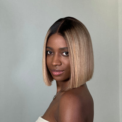 613 Ombre Blonde Highlight 5x5 Lace Closure Bob Wig