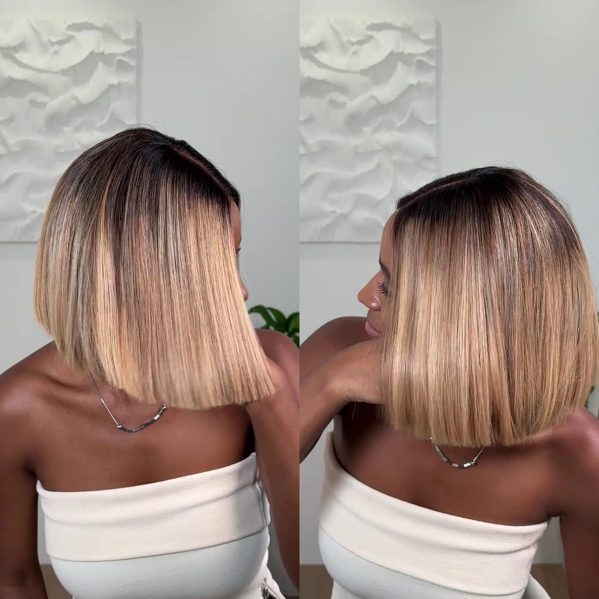 613 Ombre Blonde Highlight 5x5 Lace Closure Bob Wig