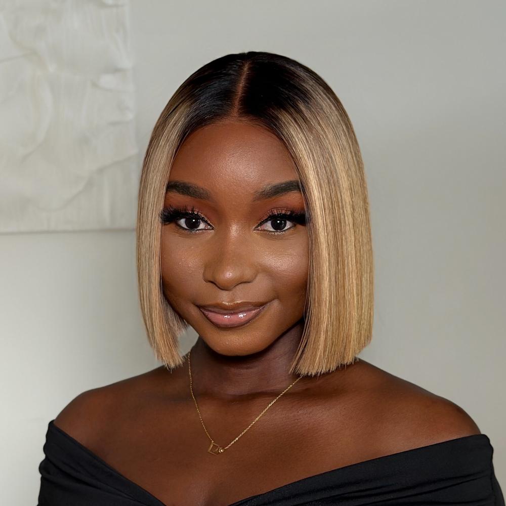 Xtra Thin HD Lace Magic Tape Mesh Cap Gray-Blonde Ombre Bob Wig