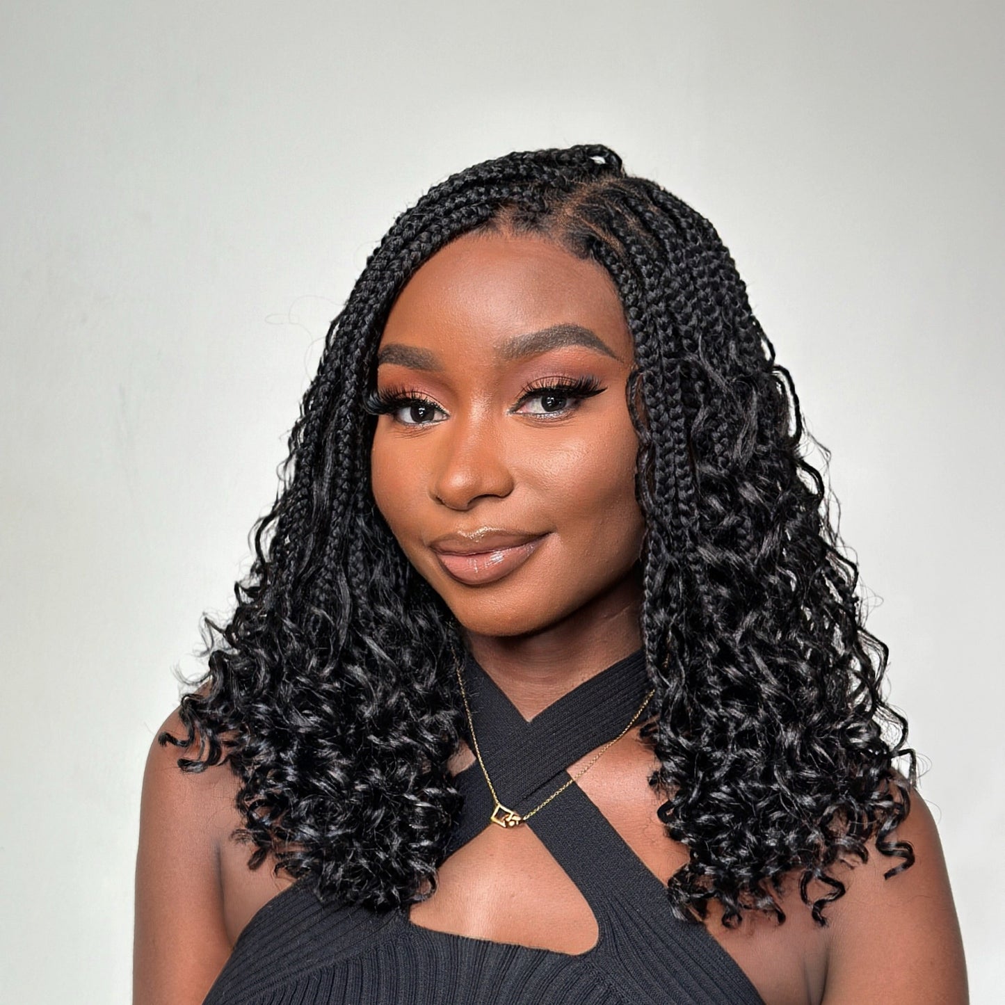 Full Lace Knotless Bohemian Braided Curls Invisi Drawstring Wig