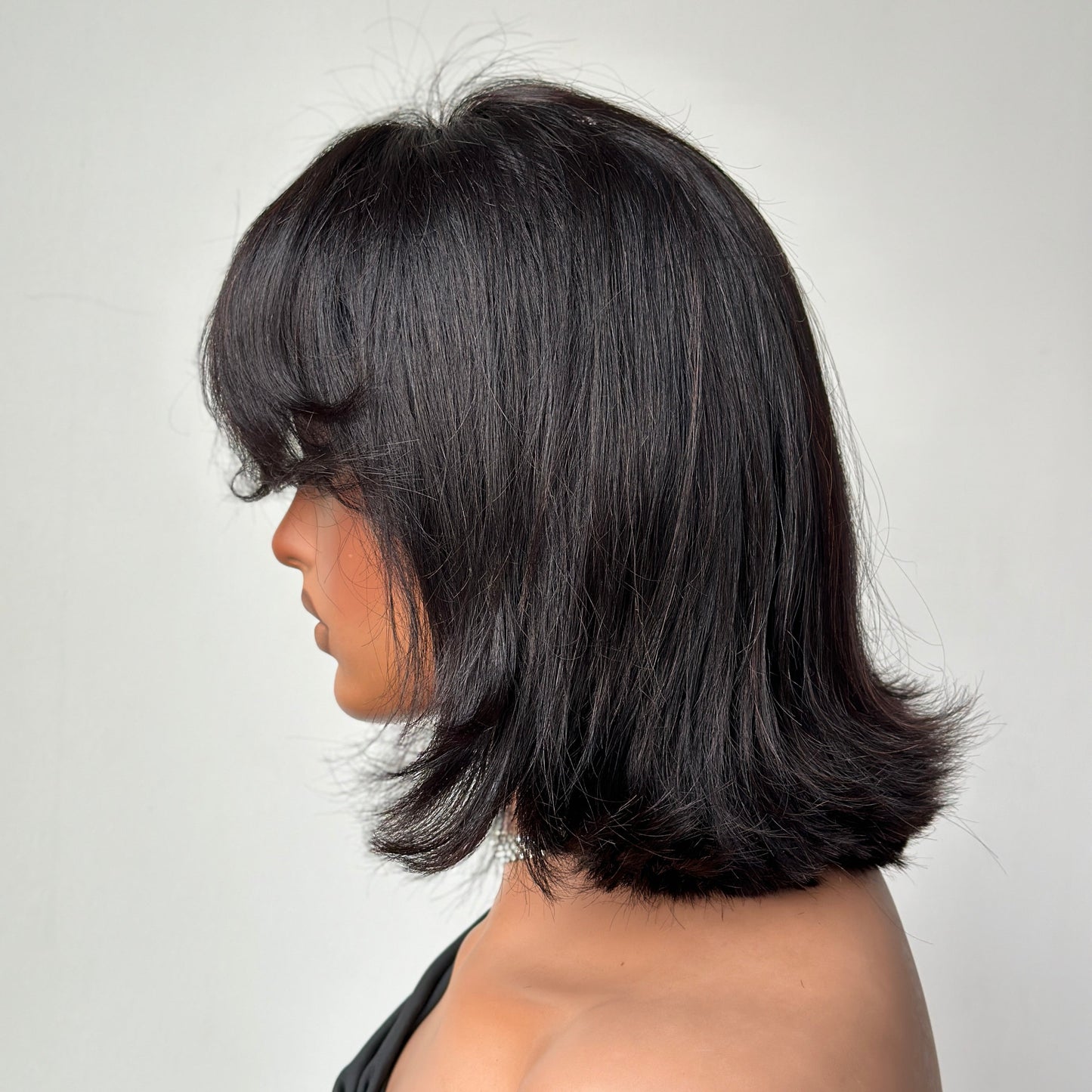 Short Layered Cut Hair With Fringe Bang 13x4 Lace Wig
