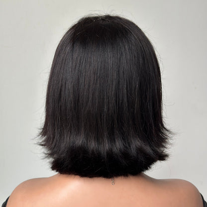 Short Layered Cut Hair With Fringe Bang 13x4 Lace Wig