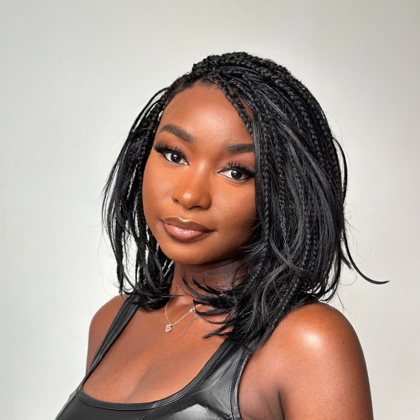Gorgeous Full Lace Knotless Boho Braided French Curls Invisi Drawstring Wig