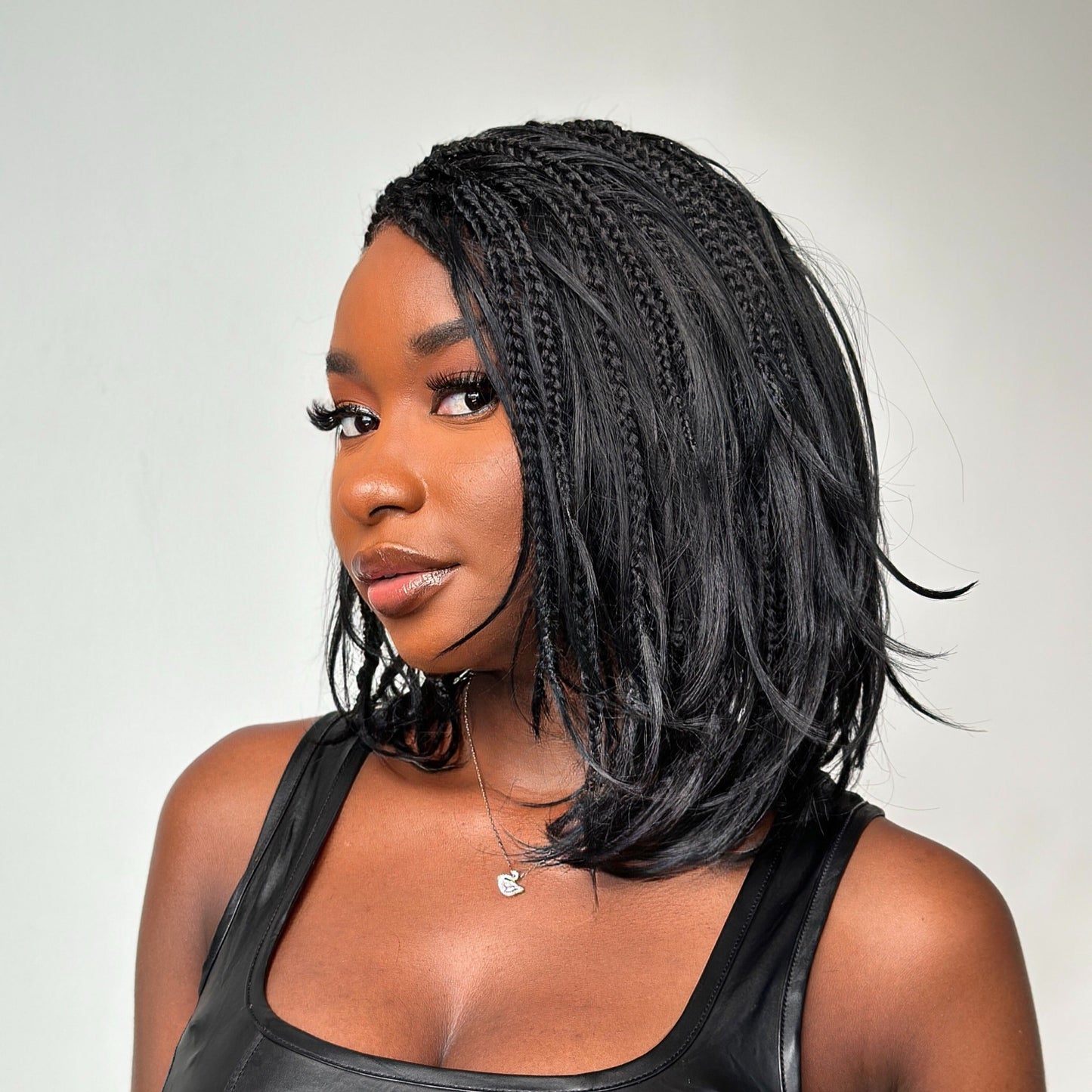 Gorgeous Full Lace Knotless Boho Braided French Curls Invisi Drawstring Wig