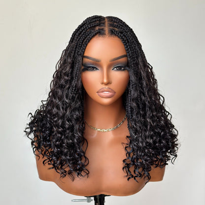 Full Lace Knotless Bohemian Braided Curls Invisi Drawstring Wig
