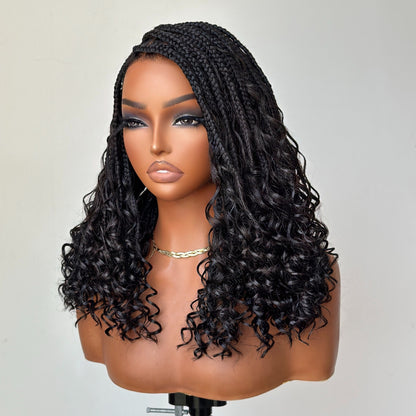 Full Lace Knotless Bohemian Braided Curls Invisi Drawstring Wig