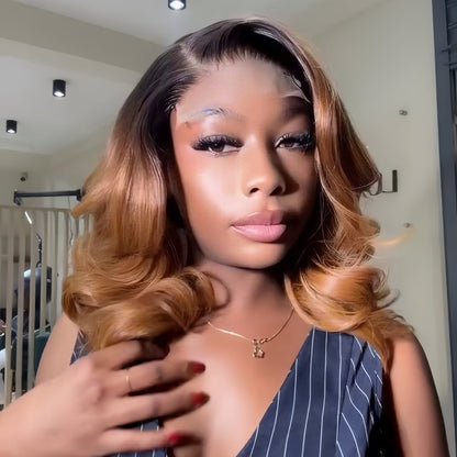 Ombre Brown Body Wave 5x5 Lace Closure Wig