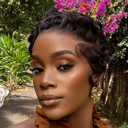 Short Pixie Finger Wave Glueless 13×6 Lace Frontal Wig