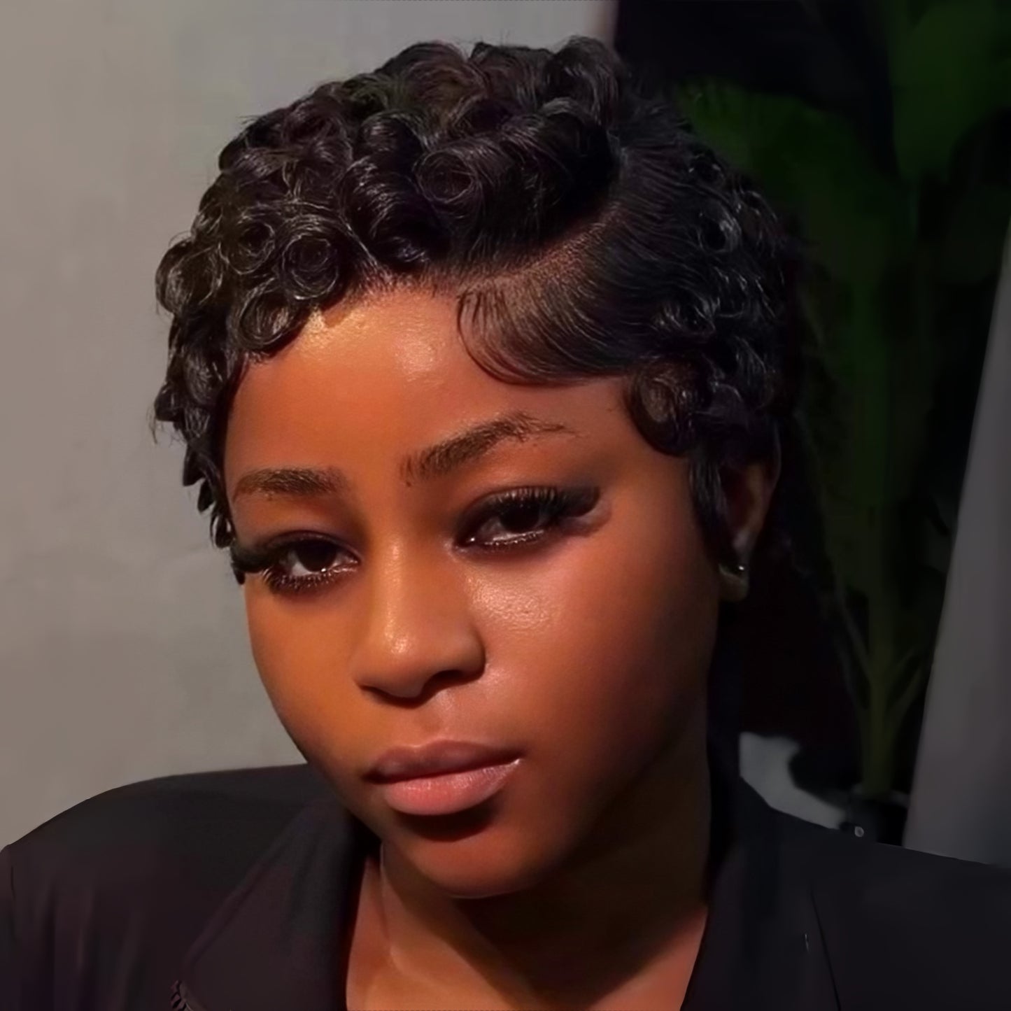 Full Lace Finger Wave Short Pixie Cut Glueless Wig