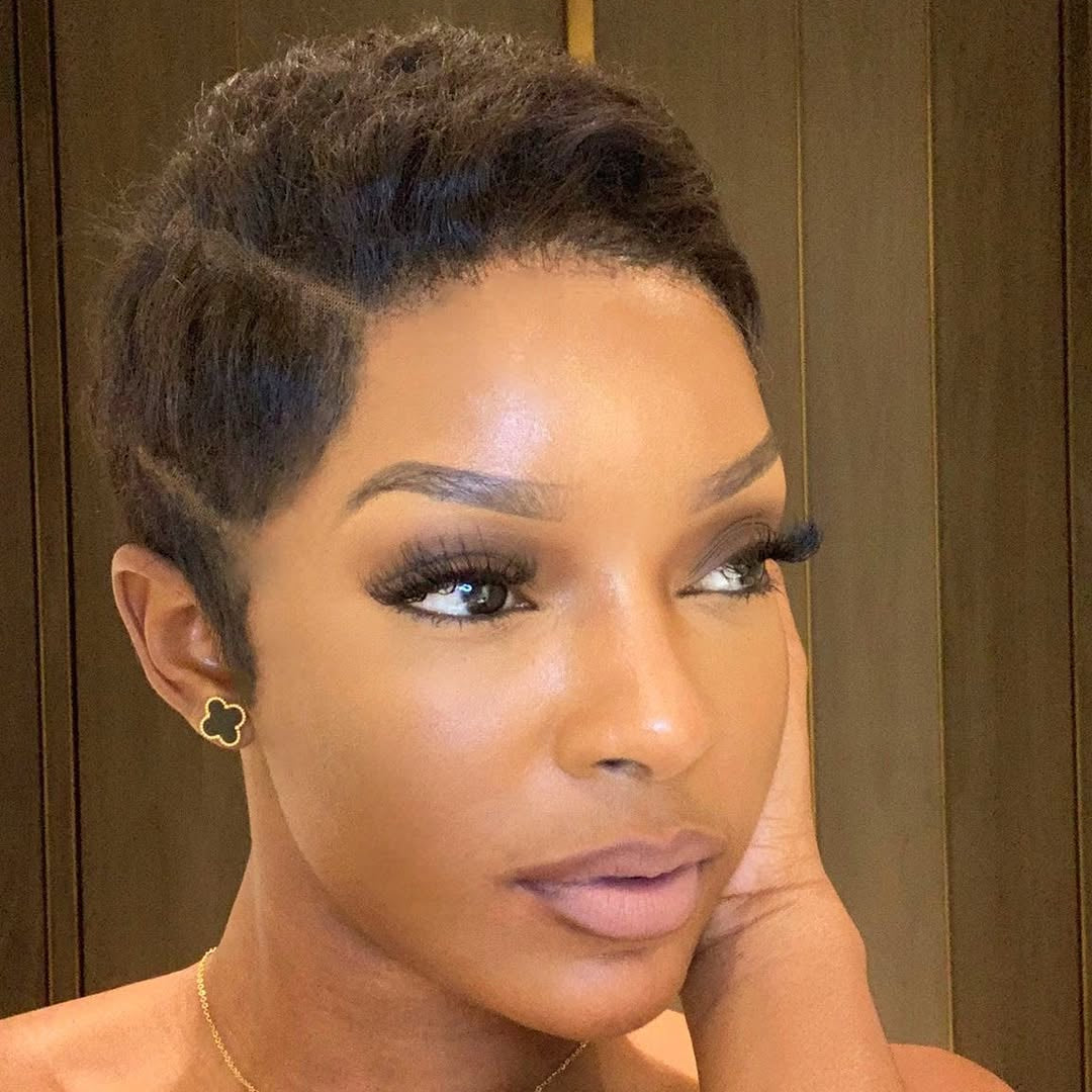 Full Lace Natural Black Short Pixie Cut Curly Wig