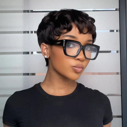 Wear & Go Natural Black Short Peruvian Pixie Cut Wig