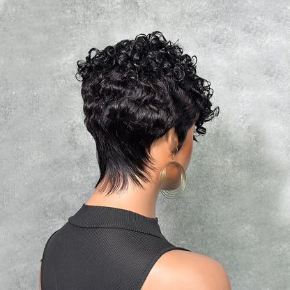 Urban Edge Wave Pixie Curls Human Wig
