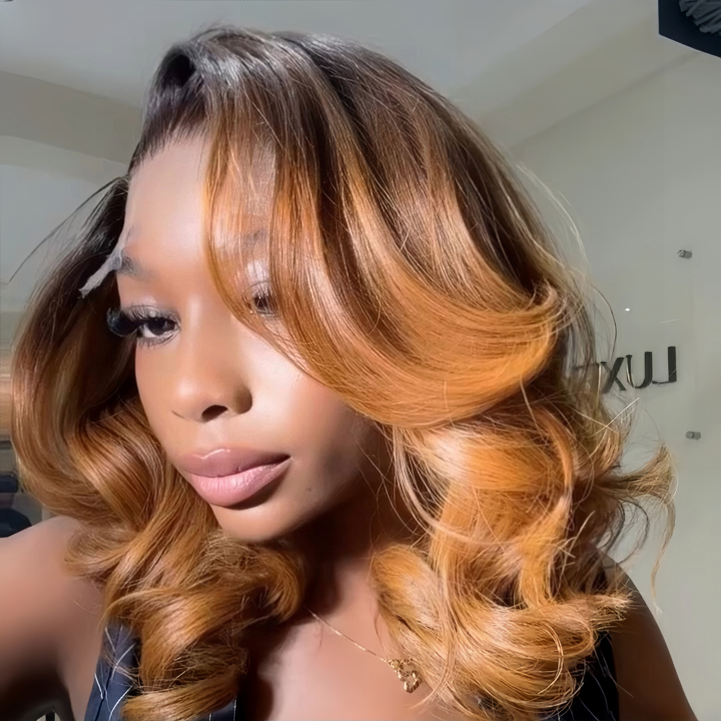 Ombre Brown Body Wave 5x5 Lace Closure Wig
