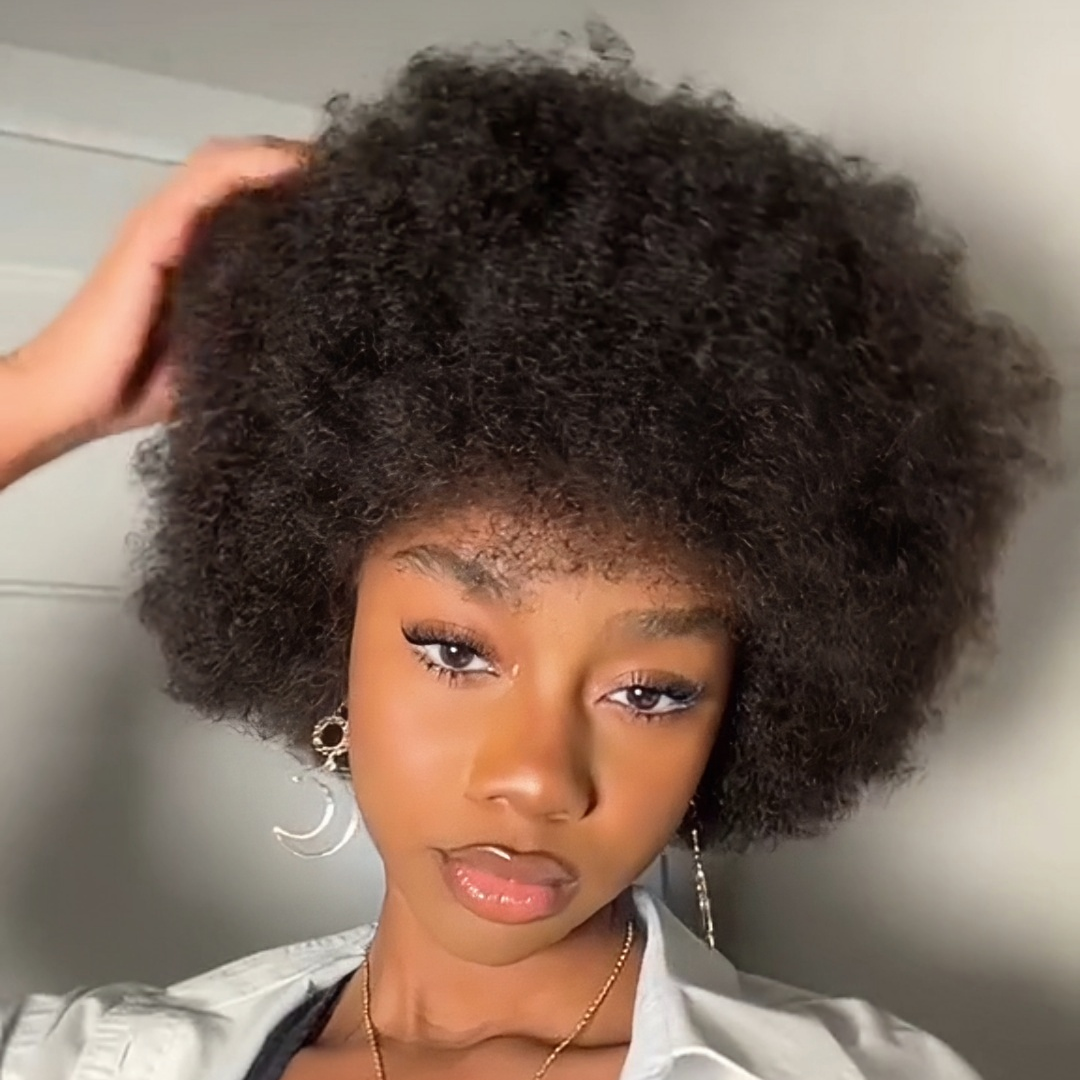 Full Volume Afro Kinky Curly 13x4 Lace Frontal Wig
