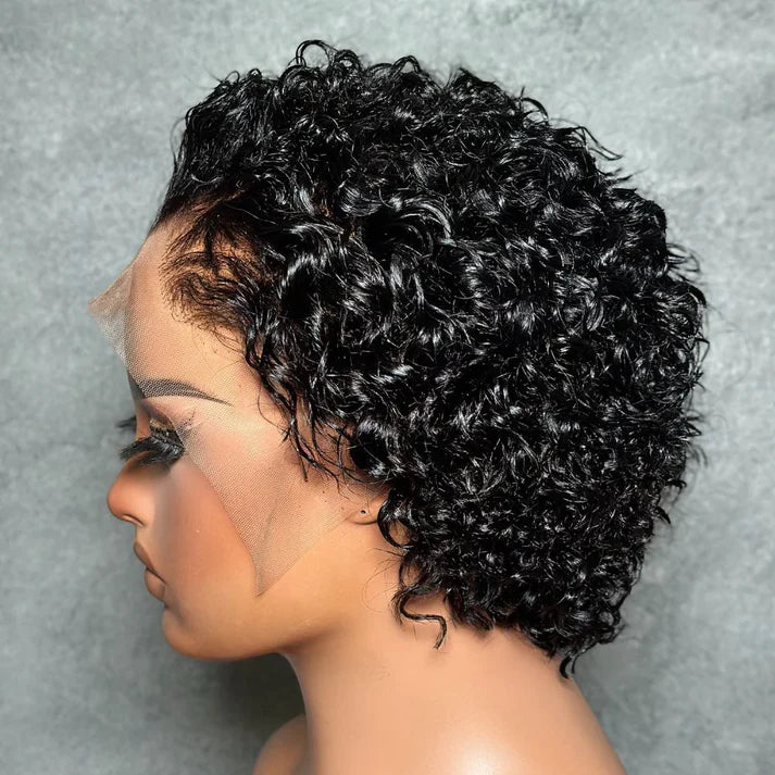 Glueless Short Curly Pixie Cut Lace Wig